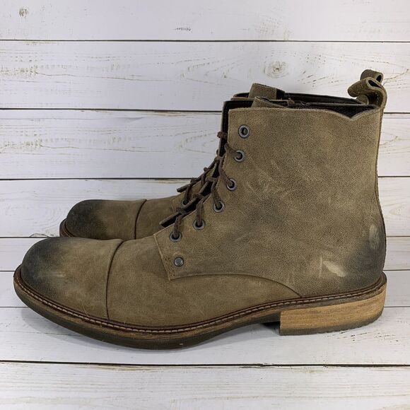 Ecco Kenton Chukka Boots Mens Size 10 Brown Leather Lace Up Factory Distressed - Picture 4 of 10